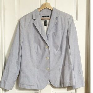 Lauren Ralph Lauren Seersucker Women’s Blazer Sz  14W